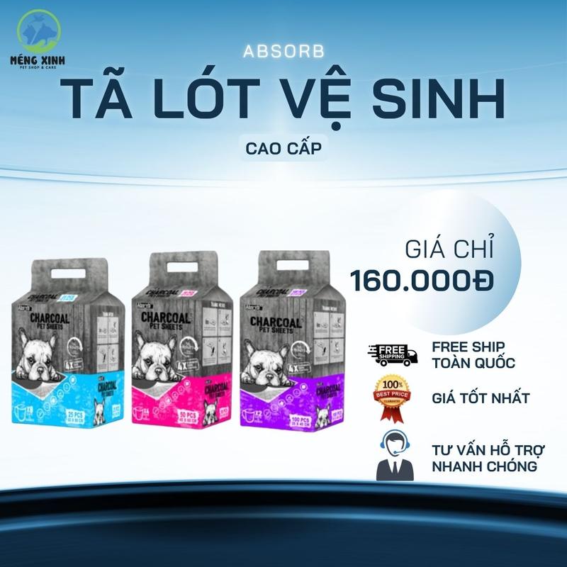 Tã Lót Vệ Sinh Than Hoạt Tính ABSORB CHARCOAL Dành Cho Chó Mèo Cao Cấp dog training