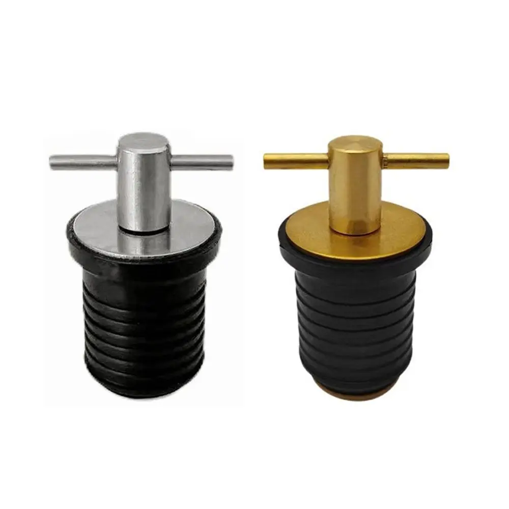 High Quality Stainless Steel Brass Marine Hardware 25/32mm 2 Colors Adjustable T-Handle Drain Plug Bung Socket For Dinghy Kayak Canoe Yacht
