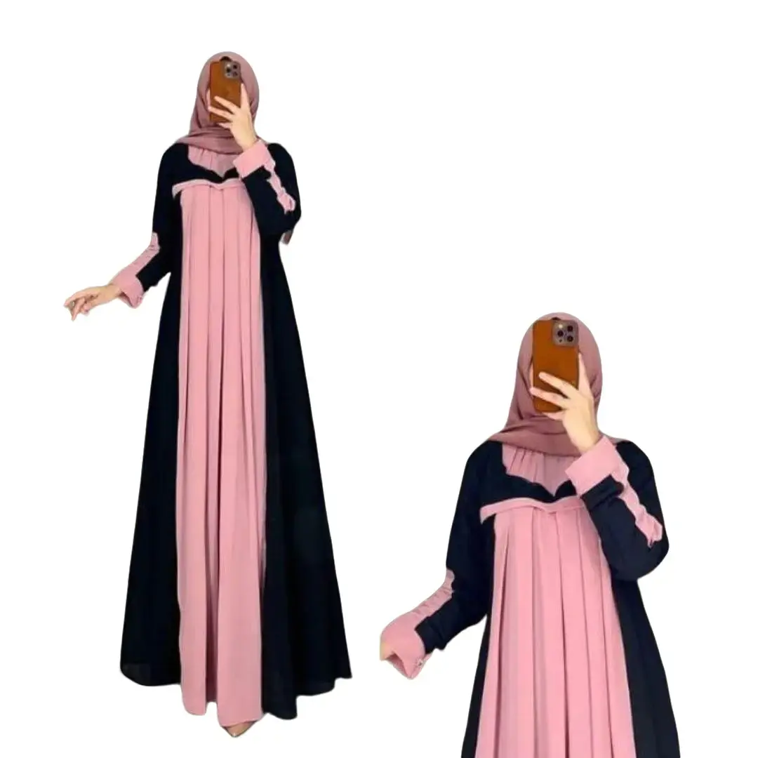 Gamis Jumbo Ceruty Lapis Furing Anisa  Poliester Polos L XL XXL 3XL 5XL Muslim Panjang Pink Wanita Nyaman Dress Hitam Muda Pesta Dewasa Mewah Kondangan Lebaran Gaun Remaja