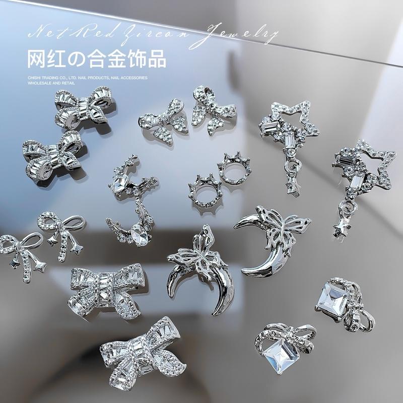 Charm bạc giá 2 cái hotter 2024 -phụ kiện trang trí nail