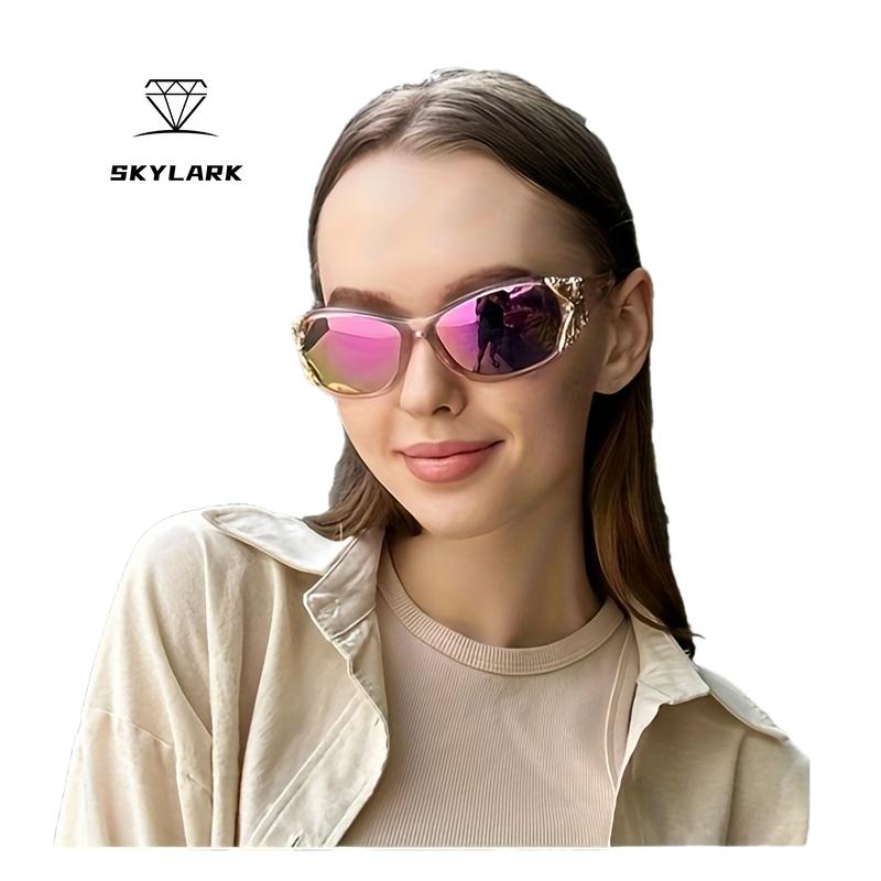 SKYLARK Y2K Polarized Butterfly Sunglasses For Women Vintage Wrap Around Sun Shades For Driving B