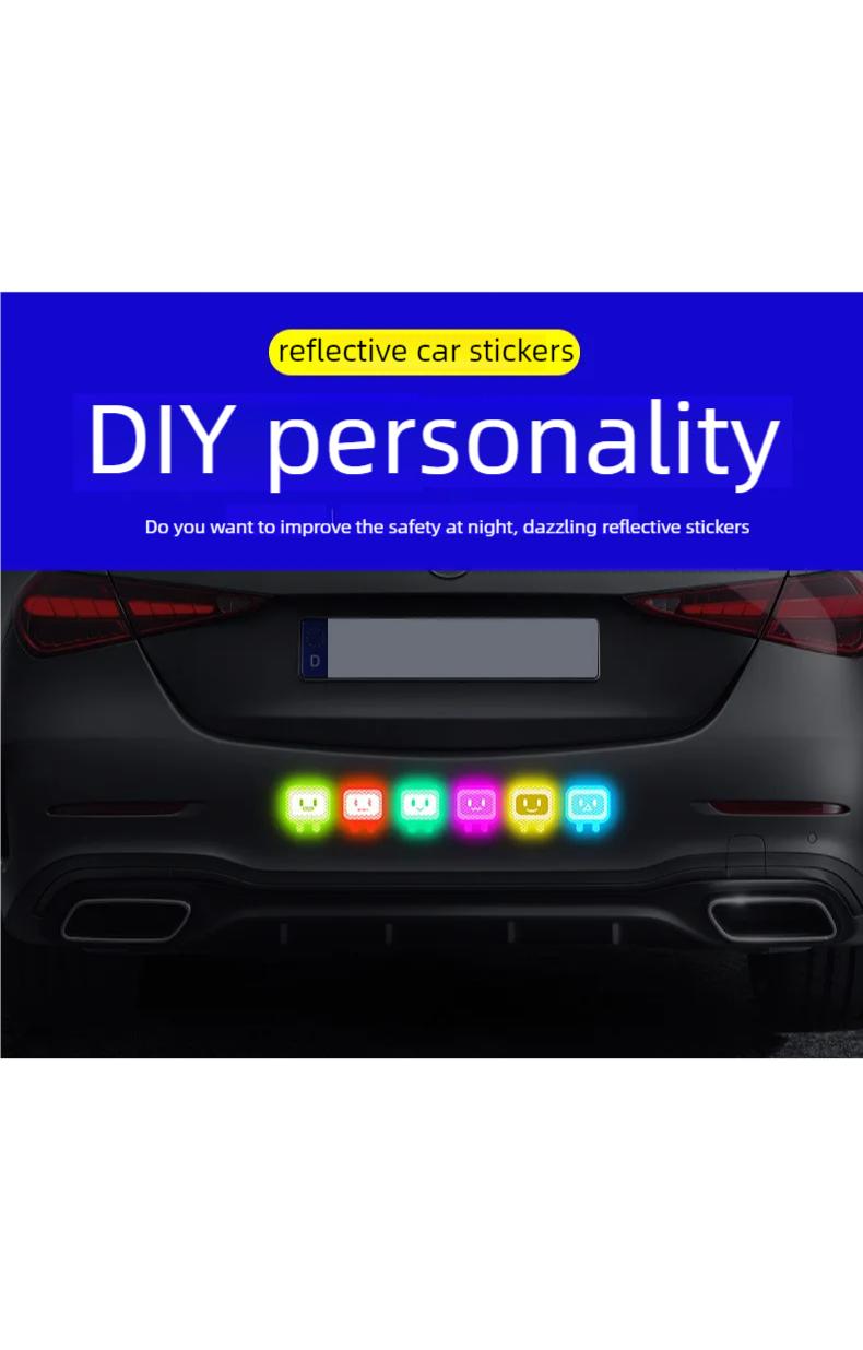 Product Introduction of car sticker square person reflective sticker motorcycle personalized creative helmet covering scratches waterproof 3