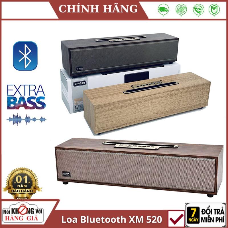 Loa bluetooth XM 520 Bass mạnh, công suất 20W siêu trầm , thiết kế vỏ gỗ dạng thanh để bàn Xm520 2022 - bảo hành 12Th Củ Loa Nghe Nhạc