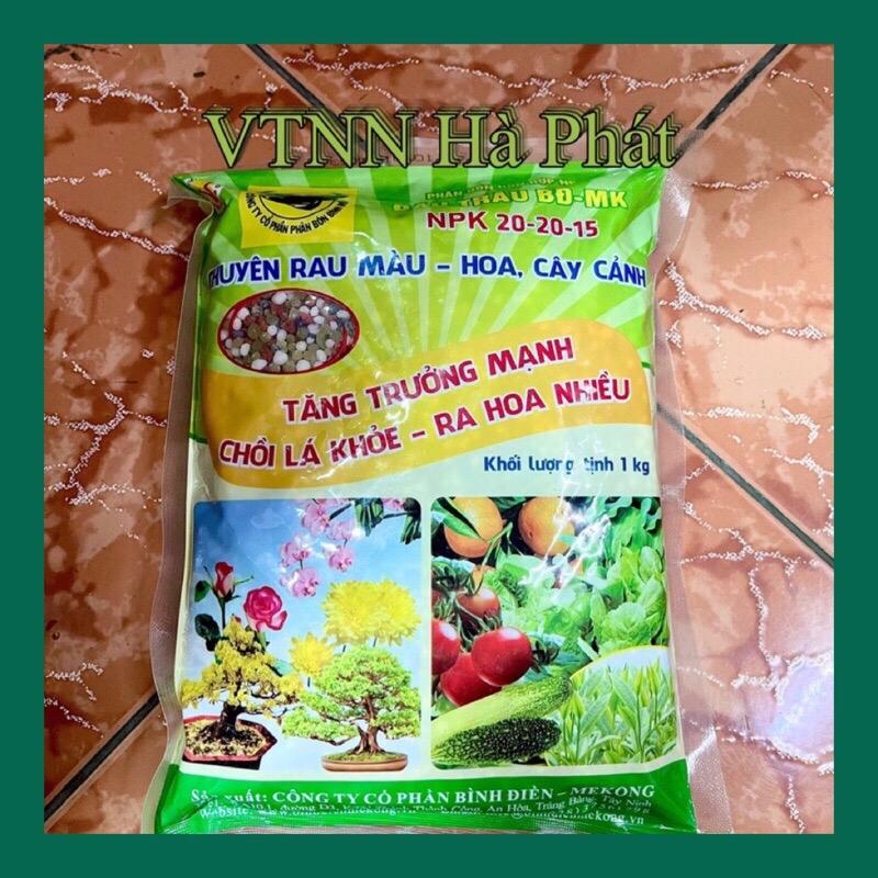 Phân bón NPK Đầu Trâu 20-20-15 (gói 1kg) chuyên dùng cho Hoa & Cây Kiểng