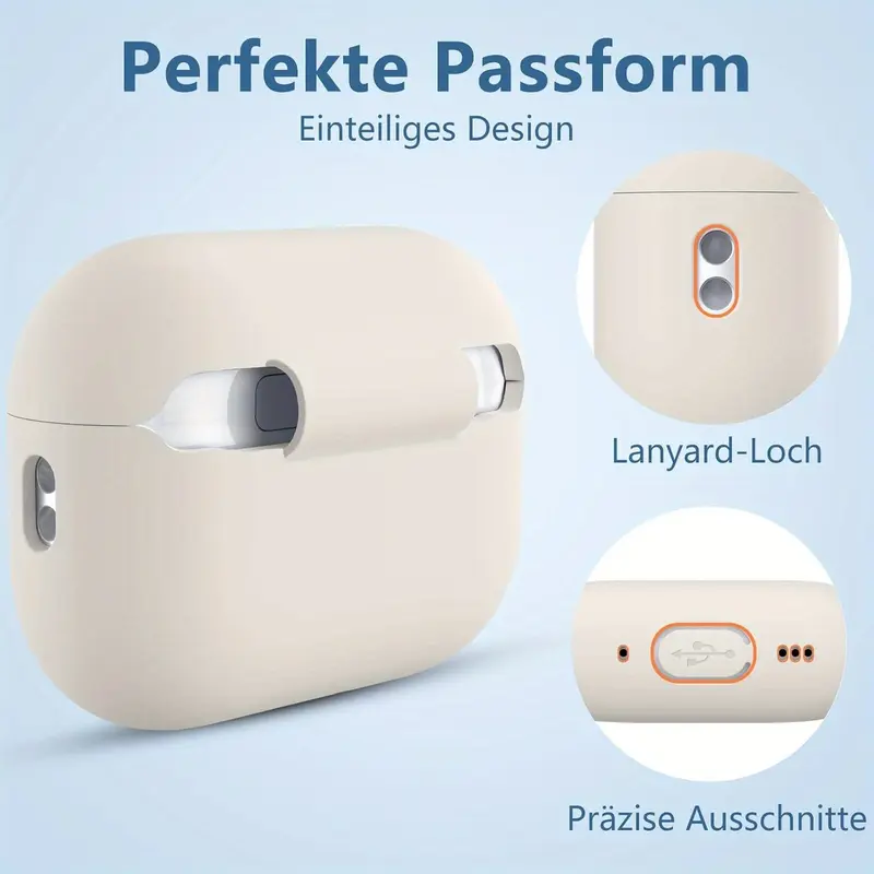 Ốp Cho AirPods Pro 2 2022, Ốp Silicon Mềm, Ốp Bảo Vệ Chống Sốc, Có Dây Đeo Buộc, Đèn LED Phía Trước, Màu Trắng Ngôi Sao, 1 Cái Phụ Kiện 4
