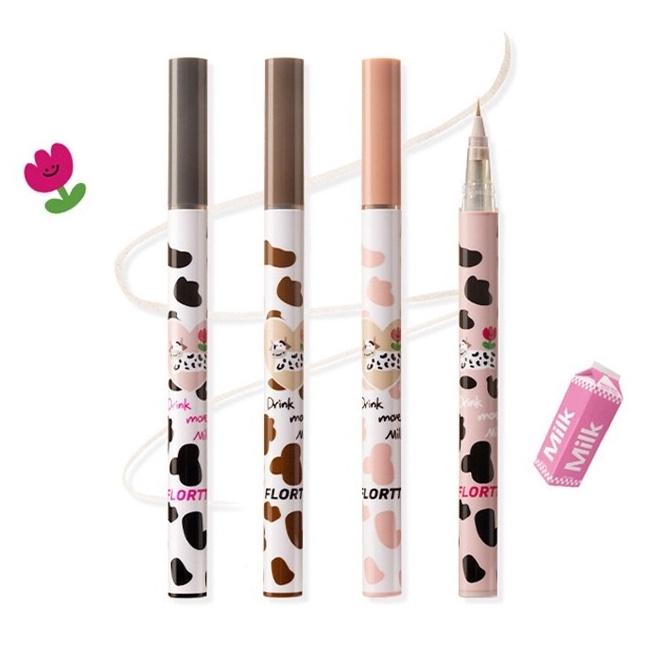 [FLORTTE] Bút kẻ mắt Flortte bò sữa siêu mảnh lâu trôi