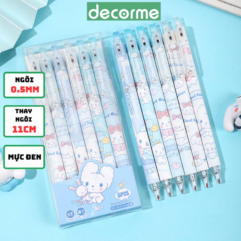 Bút gel mực đen ngòi 0.5 DecorMe Viết gel Shaoqin dễ thương bút bấm có bán lẻ
