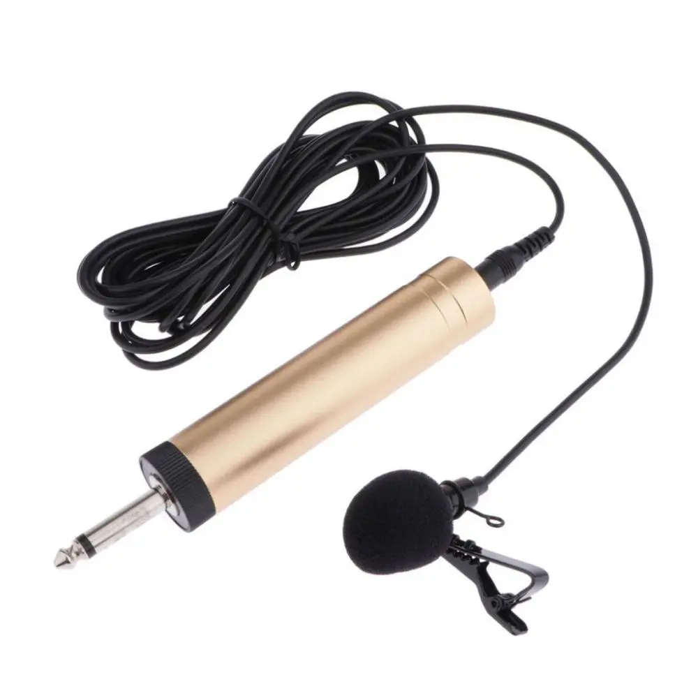 Lapel Mic Microphone For Amplifier Mixer 6.5mm Output Plug