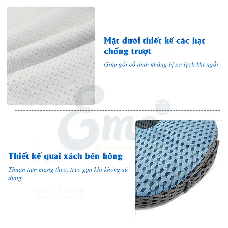 Đệm ngồi chống trĩ Ema thế hệ mới - Ruột cao su non đục lỗ thoáng khí, tạo tư thế ngồi thoải mái 7