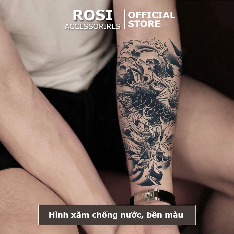  Hình xăm cá chép 15 ngày chống nước HY-029 miếng dán hình xăm tay nhật cổ bền đẹp 