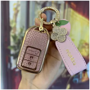 Bling Glitter Cover Kunci untuk Honda WRV 2023 2024/All New Brio 2023/HRV/CRV/JAZZ/BRV 2014-2022 Kunci Case TPU Aksesoris Car