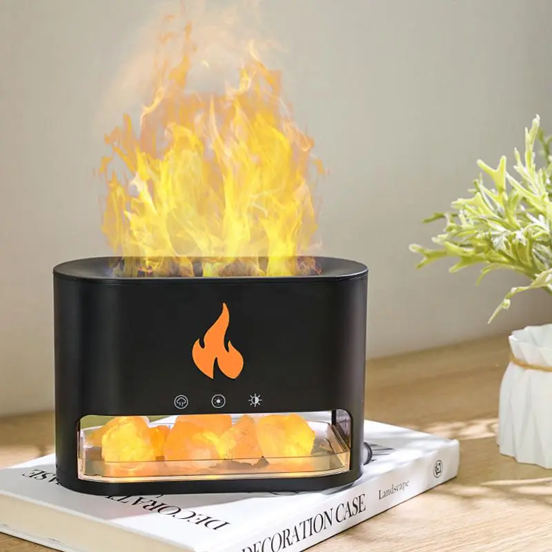 Imitation Flame Aromatherapy Humidifier, Perfume Essential Oil Diffuser, Creative Decorative Volcano Humidifier with Night Light, Air Moisturizer for Home Office, Mother's Day Gift for Mom