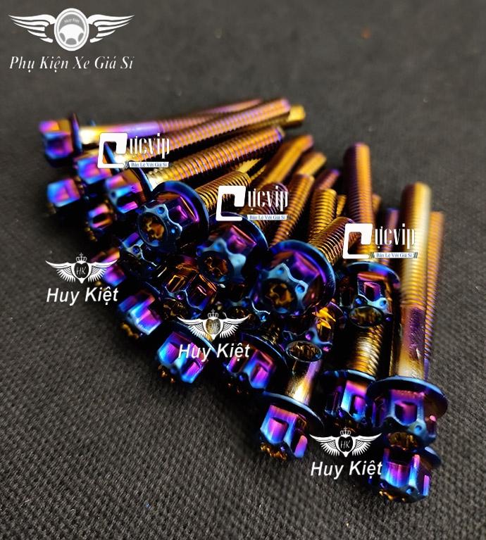 Bộ Ốc Lốc Máy Salaya Inox 304 Xi Titan Cho Winner, Exciter, Sonic, Raider, Satria, Sirius, Future, SH, Jupiter, Vision, Dream, Wave