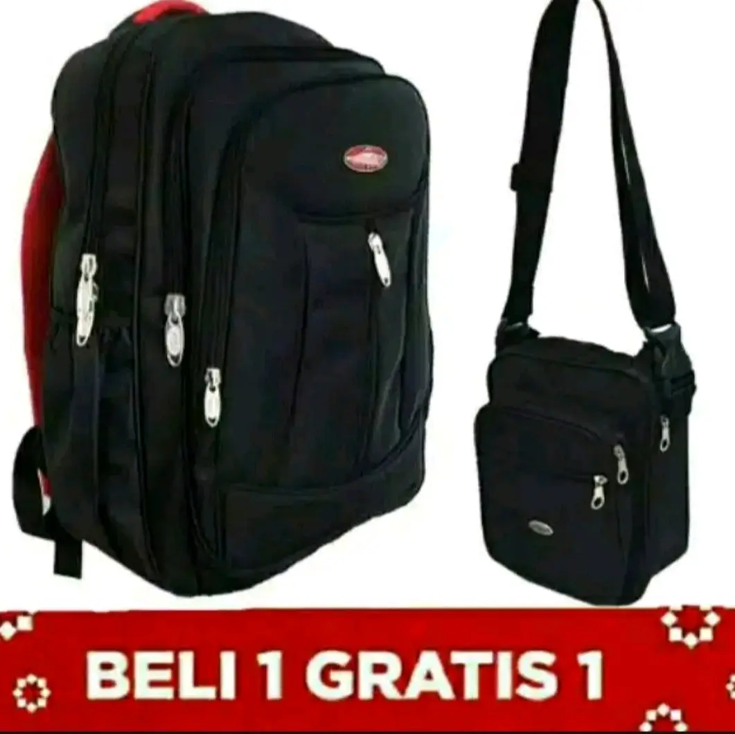 Tas ransel pria wanita sekolah kuliah kerja beli 1 gratis 1