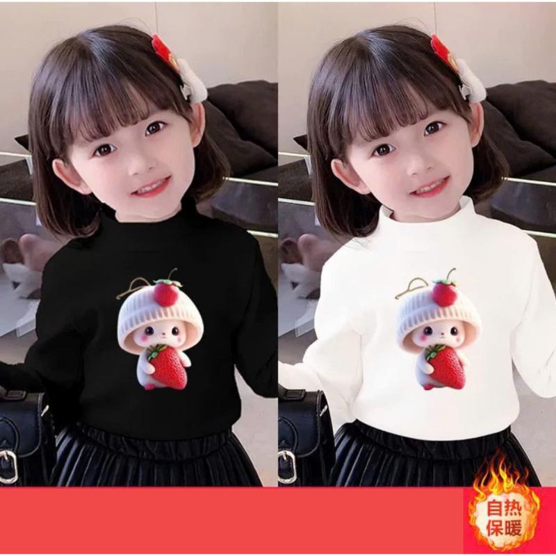 áo giữ nhiệt cho bé gái cổ 3 phân từ 15 - 45kg chất vải nỉ dày dặn, đường may kĩ.áo thu đông cho bé gái từ 4 - 14 tuổi ấm áp.mẫu Nấm dâu