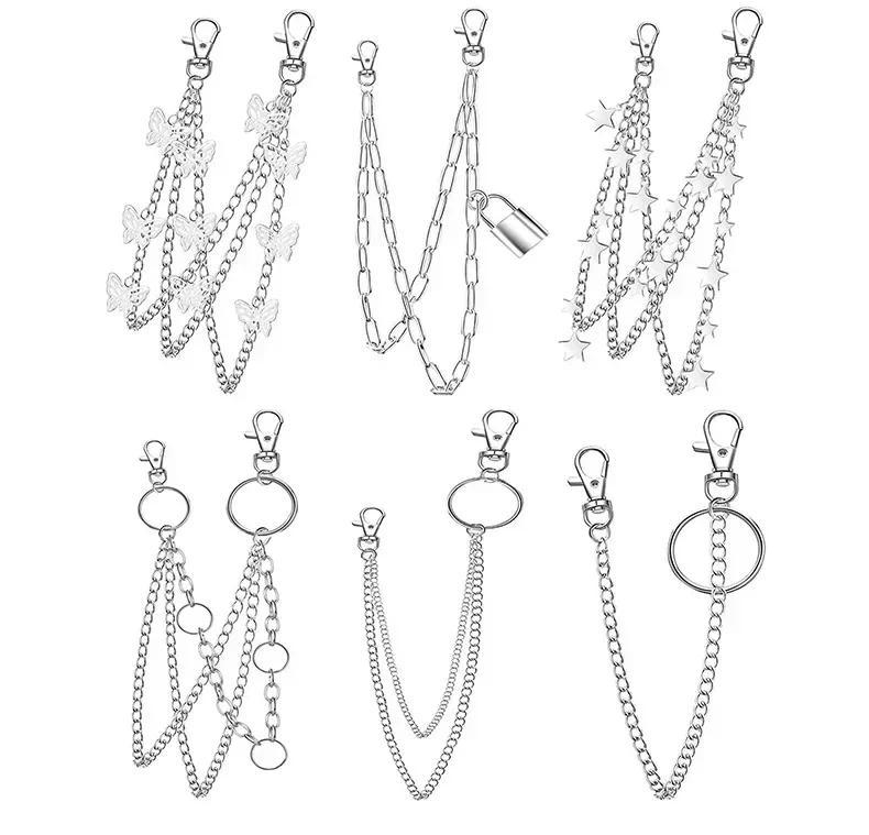 Product Introduction of Punk Rock Layered Chain Belts Metal Keychains for Men Women Waist Key Wallet Jeans Hip-hop Pants Belt Chains Clothes Accessories 5