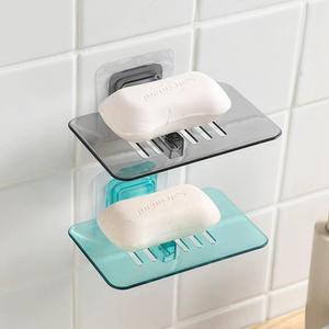 1pc Porta jabón creativo montado en la pared con bandeja de drenaje, Accesorio de baño para la ducha, Organizador de jabón elegante para uso doméstico