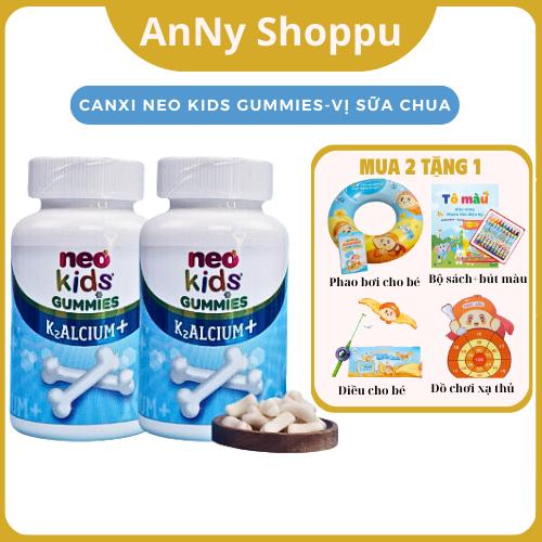 Neo kids Canxi, Neo Kids Gummies canxi K2ALCIUM+ Canxi cho bé Giúp bổ sung Canxi kết hợp vitamin D3 và K2