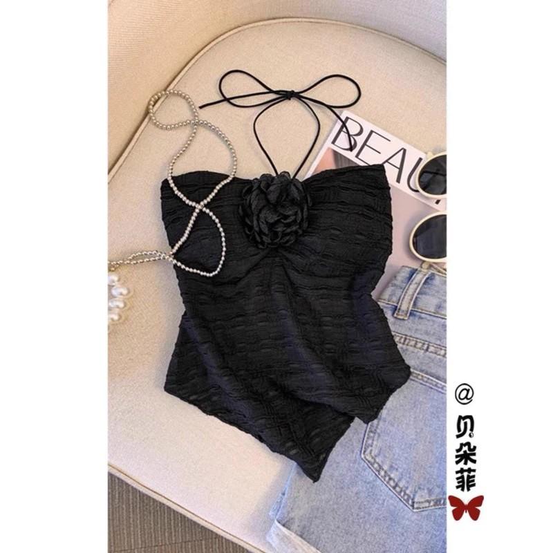 Product Introduction of Áo bra kiểu yếm LOANPRO cài hoa trà lưng thun có đệm siêu xinh Nữ Women Top 3