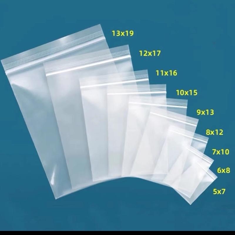 Combo 100 Cái Túi Zip Nhỏ Viền Trắng Nhiều Size