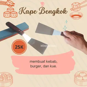 Spatula sutil kape stainlees steel gagang kayu / shovel pie cake stainlees / Spatula food grade / Spatula pemotong pizza / Sendok Saji Potong Kue Stainless