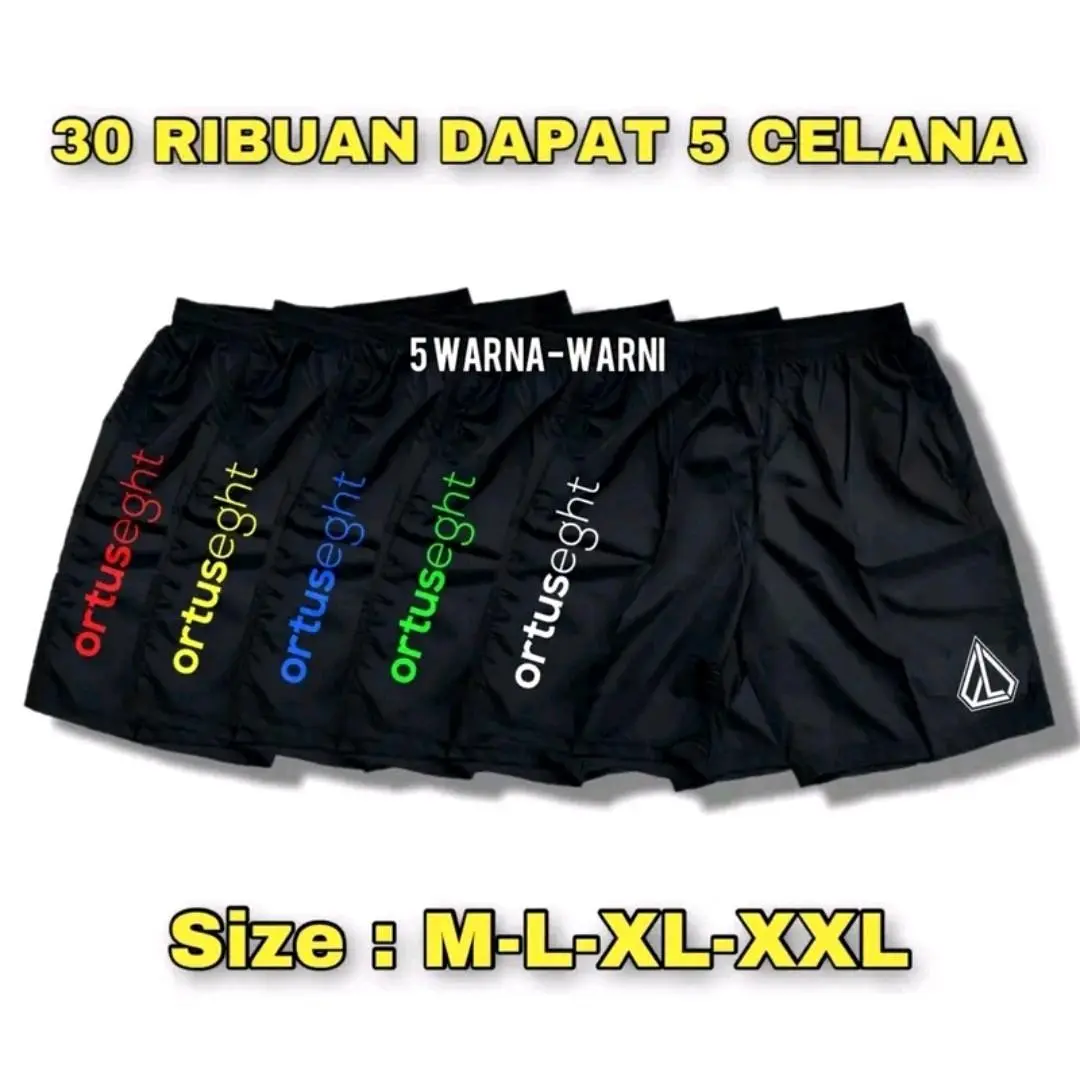Promo 30 Ribu Dapat 5 Celana Pendek Olahraga Sport Pria Wanita Kolor gym futsal voly