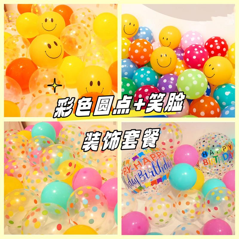 Product Introduction of 12-Inch Thick Ins Transparent Color Polka Dot Balloon Baby Children's Birthday Party Decoration Layout Latex Balloon 0