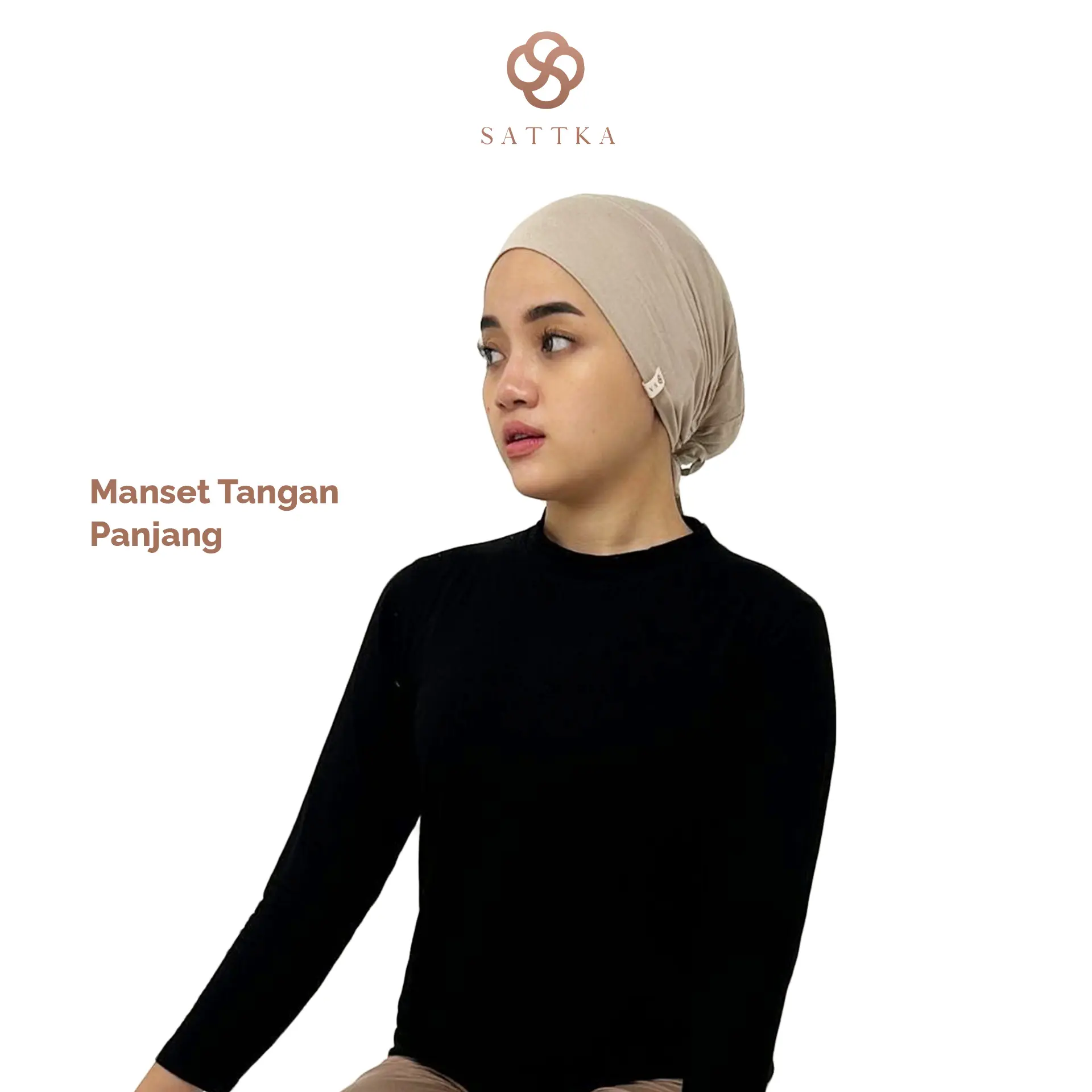Inner Airflow / Manset Tangan Panjang / Long Sleeve Inner Hijab by Sattka Bahan Adem Lentur Stretch Katun Muslim