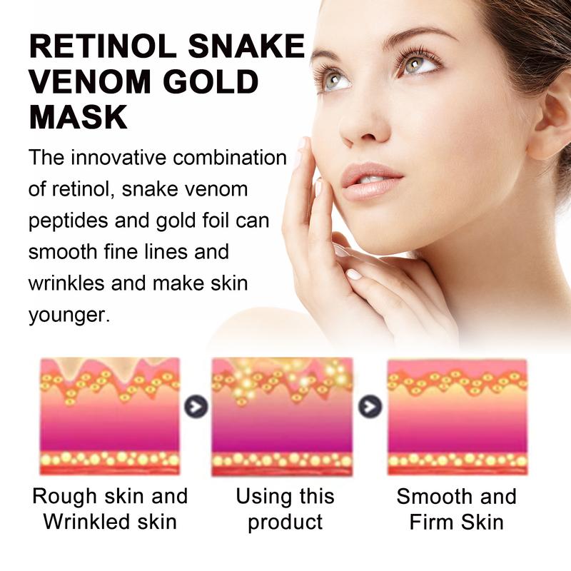 Product Introduction of Eelhoe Retinol Snake Venom Gold Facial Mask Cleansing Skin Firming Pores Brightening Skin Rejuvenating and Hydrating Facial Mask 7