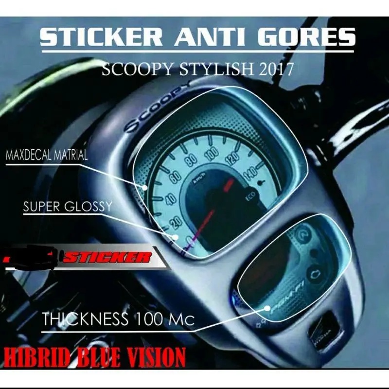 Sticker stiker antigores speedometer scoopy 3