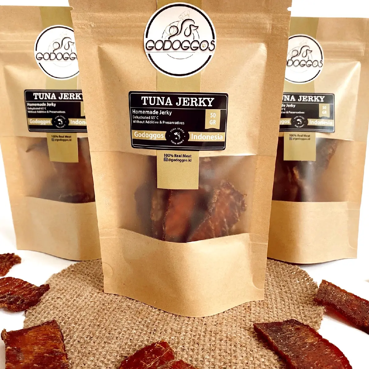 Godoggos Tuna Jerky Dehydrated Dog Snack