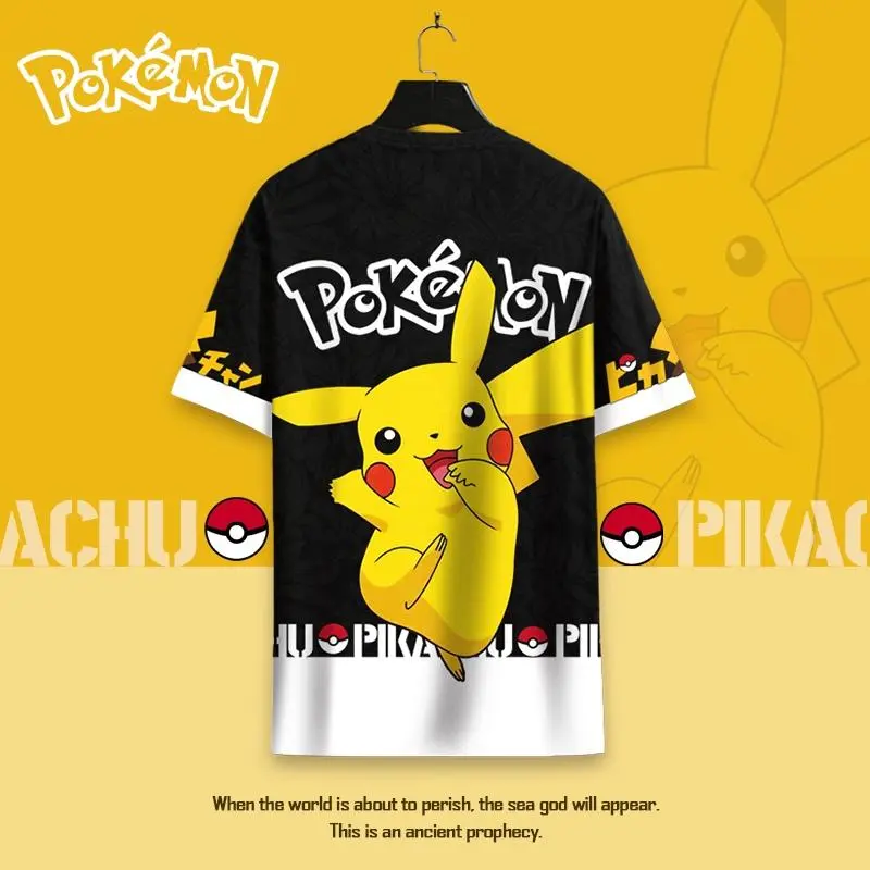 Áo Thun ngắn Tay Nhập Khẩu Anime Pokemon, Thiết Kế Hoạt Hình, Dành Cho Nam Giới, Nhân Vật Pikachu POKEMON, Thích Hợp Cho Học Sinh, Phần Mỏng Mùa Hè, Mới Cho Năm 2025 3
