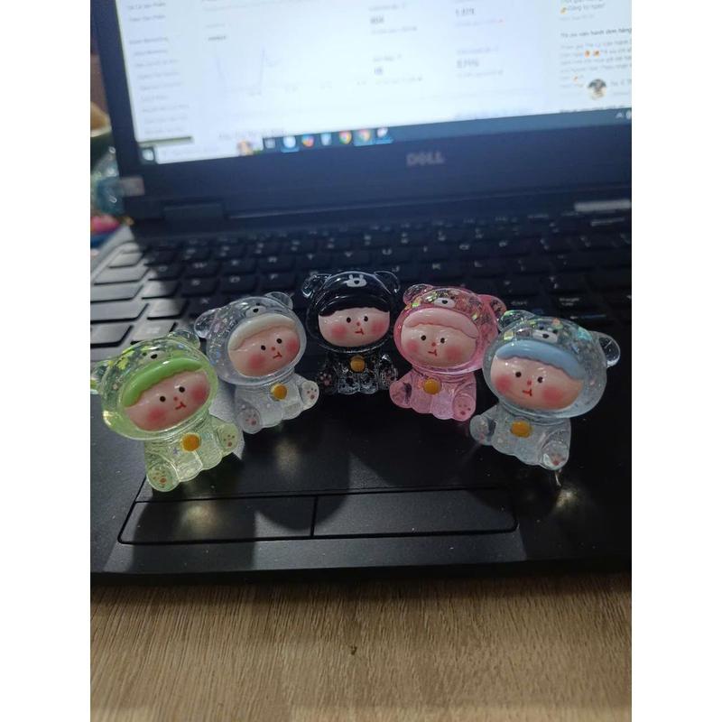 Túi mù gấu cún kim tuyến siêu to bự phát sáng, charm kim tuyến size to cho bé sưu ϯầṃ 2