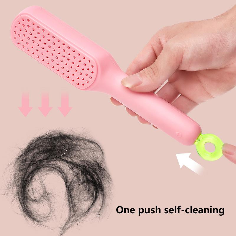 Product Introduction of Portable Telescopic Comb With Mirror Self Cleaning Hair Brush Massage Anti-static Hair Smoothing Comb Hairdressing Tools 19