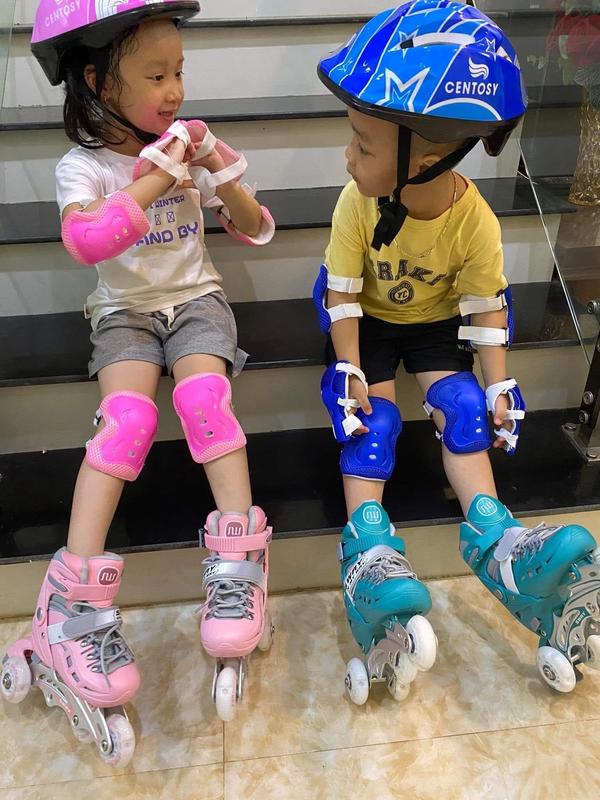  Tặng bảo vệ. Giày trượt patin trẻ em cao cấp SWAY bánh cao su sáng led BIẾN HÌNH 1 hàng thành 2 hàng bánh cho bé tập đi. Giày patin cho bé sáng bánh. 