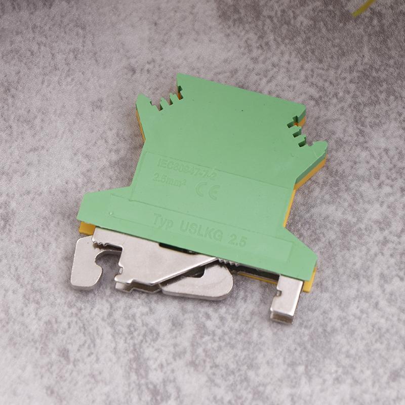 Product Introduction of USLKG2.5 Screw Ground DIN Rail Terminal Block Earth Connector Protective Modular UK 2.5mm Wire Electrical Connector USLKG-2.5N 32