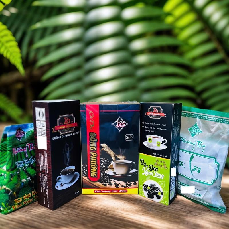 Cà Phê Đông Phương  COMBO Số 6:  Gồm: 1 Hộp Cà phê Số 5 (450g/hộp) - 1 Hộp Đường Đông Phương (25gói/hộp) - 1 Hộp Trà đậu đen xanh lòng (dạng túi lọc 180g/hộp) - 1 Gói Trà lài túi lọc (150g/gói) - 1 Gói Trà dứa (70g/gói). cafe cà  phê dưỡng Coffee cà  phê