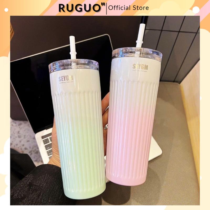 CHÍNH HÃNG Bình Giữ Nhiệt Tyeso SEYGM Inox 304 Đi Kèm Ống Hút Và Nút Đậy 500ml Nắp Có Gioăng Chống Tràn