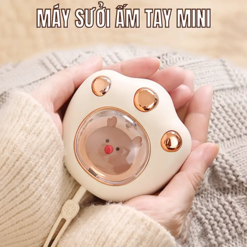 Máy Sưởi Mini Cầm Tay Hình Chân Gấu Máy Sưởi Tay Làm Ấm Nhanh Pin Sạc 2400mAH Nhỏ Gọn Bỏ Túi Siêu Tiện Lợi Sưởi Ấm Sưởi Ấm 0