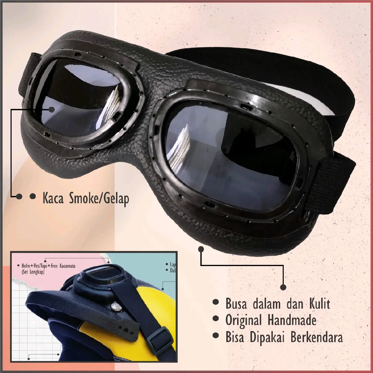 Kacamata Helm Retro Original Handmade