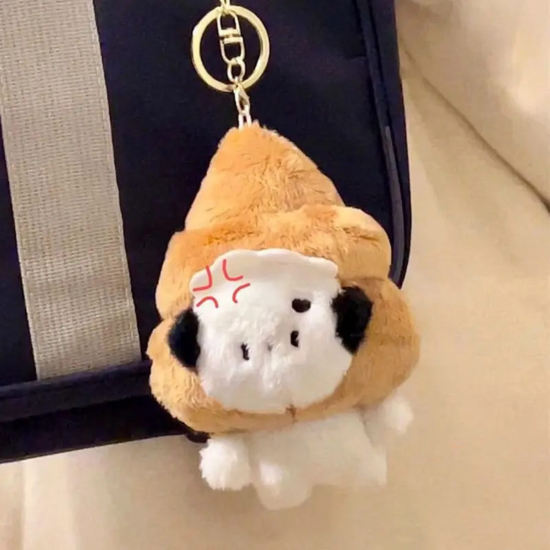 1Pcs Creative Funny Poop Dog Plush Doll Keyring Lovely Puppy Toy Pendant Fun Cute Backpack Bag Decoration Pendant Birthday Gift