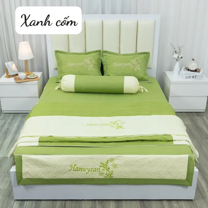 SET BỘ 5 MÓN ( 1 vỏ chăn + 1 ga phu + 2 áo gối đầu+ 1 áo gối ôm) 3
