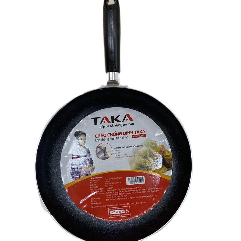 Chảo chống dính TAKA - Model TKC26S chảo dùng cho bếp gas