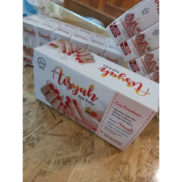 Inai Kuku Aisyah 1 box/12pcs Maroon dan Merah 7