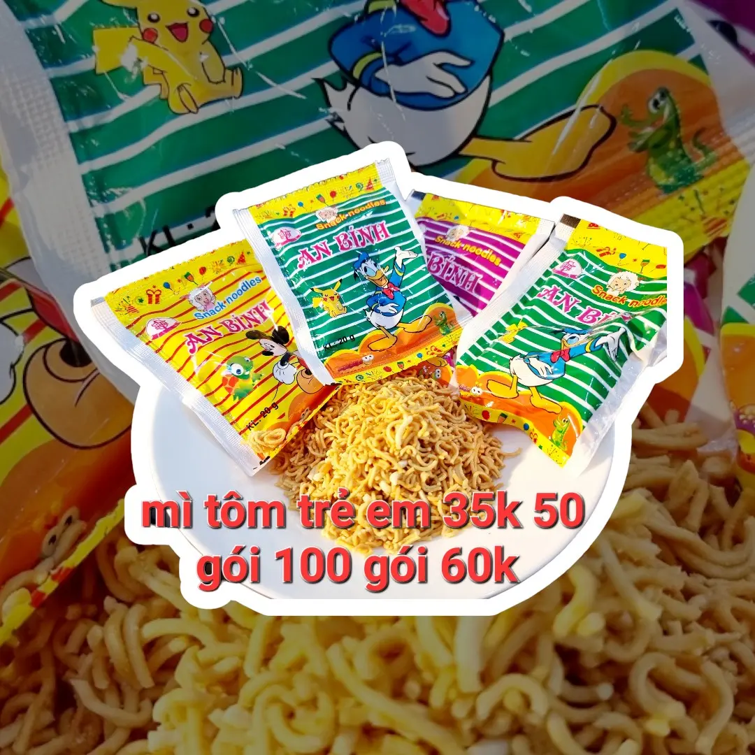 100 GÓI MÌ TÔM TRẺ EM GIÁ 70K KÝ ỨC TUỔI THƠ Food Cay