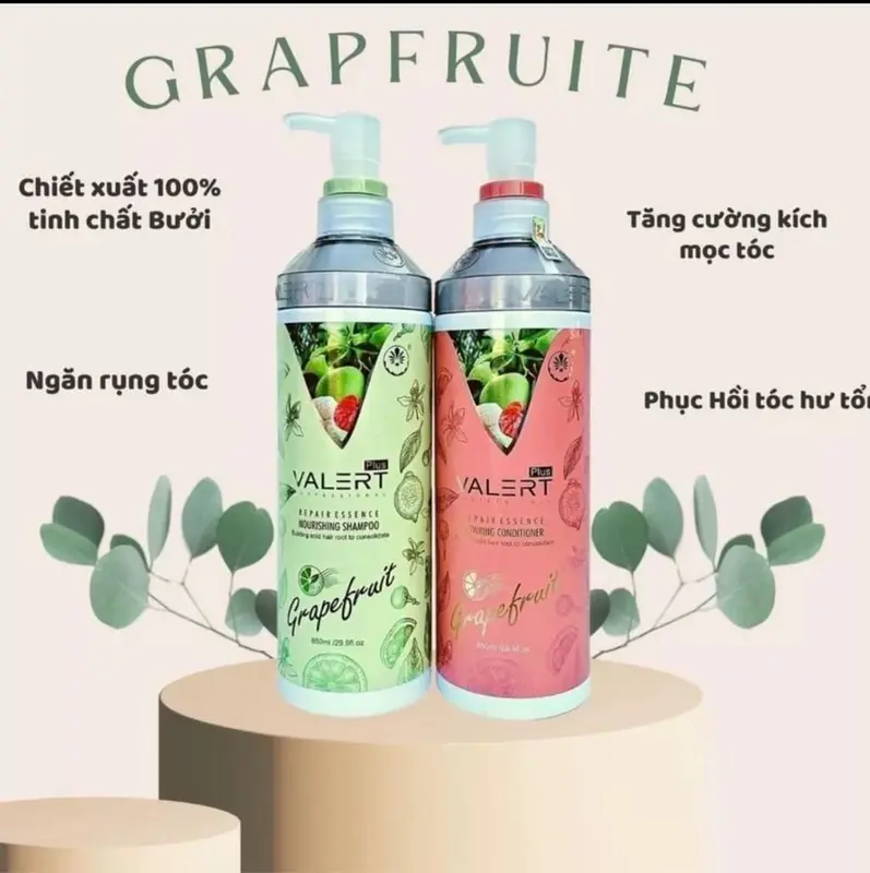 Cặp dầu gội xả Bưởi VALERT Grapefruit (850ml) giúp tóc bạn sẽ dày hơn, dài hơn và khỏe hơn Women Nữ 1