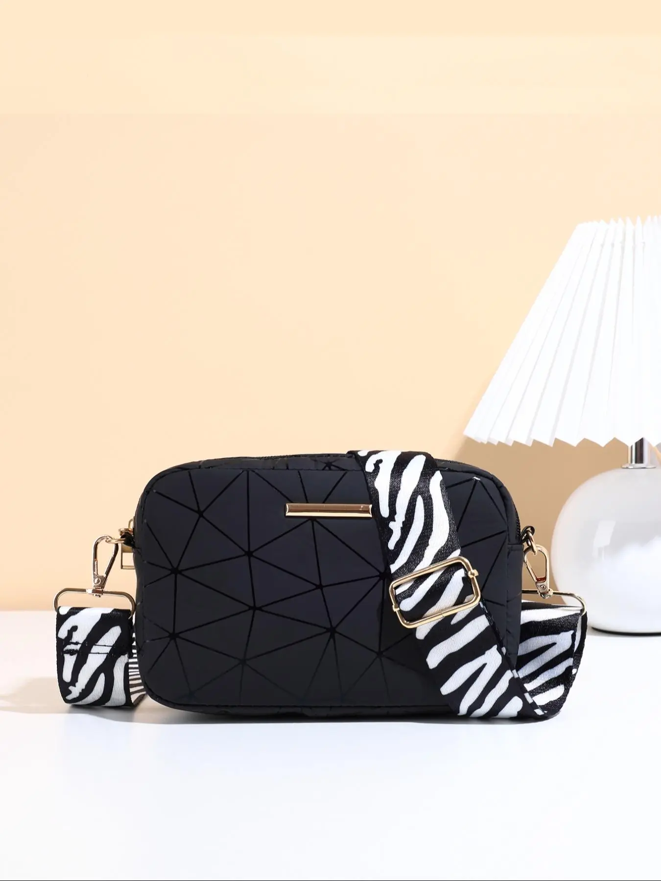 Women's  Fashionable Zebra Stripe Pattern Wide Strap Crossbody Bag, Casual Pu Leather Shoulder Bag for Daily Used, Trendy All-match Bag for Commute, Work, Travel