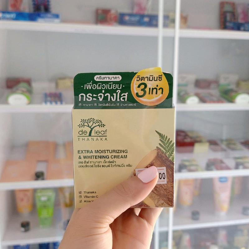 KEM DƯỠNG TRẮNG DA - CHỐNG LÃO HOÁ TỪ CÂY GỖ THIÊN NHIÊN DELEAF THANAKA 40Ml ( TẶNG SON KEM ) 3