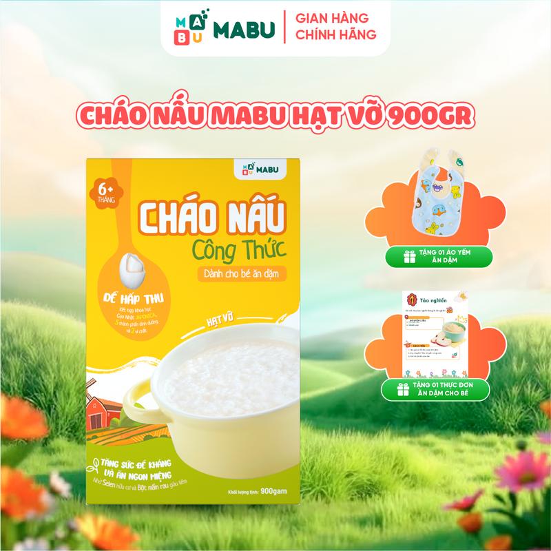 Cháo nấu công thức Mabu hạt vỡ 900g dành cho bé 8 tháng ăn dặm kiểu Nhật, truyền thống