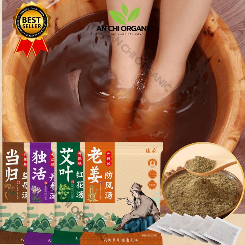  Ngâm Chân Thảo Dược Ngải Cứu Gừng Thải Độc Giữ Ấm Dễ Ngủ Giảm Đau Xương Khớp Giảm Hôi Chân  30 túi lọc bịch  An Chi 